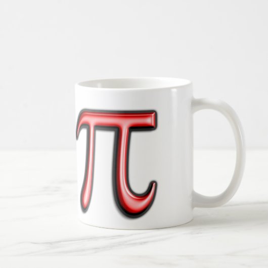赤いPiの記号のコーヒー・マグ コーヒーマグカップ (右)