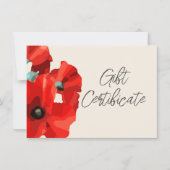 赤いPoppy Business証明書カード 招待状 (正面)