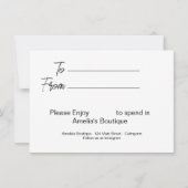 赤いPoppy Business証明書カード 招待状 (裏面)