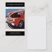 赤いPosterizedのスタイルによって元通りにされるヴィンテージのトラック 名刺 (正面/裏面)