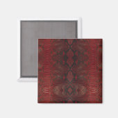 赤いPython Snakeskinパターン マグネット (正面/裏面)