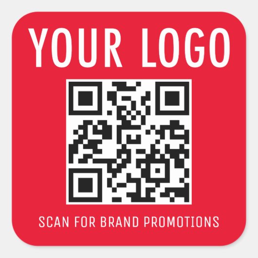 赤いQRコードステッカーラベル会社ロゴスクエア スクエアシール (正面)