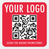 赤いQRコードステッカーラベル会社ロゴスクエア スクエアシール (正面)