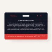 赤いQRコードフォトIDバッジ | 従業員企業の バッジ (裏面)