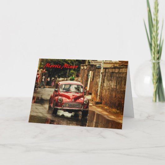 赤いRetroMobile。 Morrisの未成年者 カード (正面)