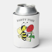 赤いrosEと黒と黄色のスズメバチ 缶クーラー (缶正面)