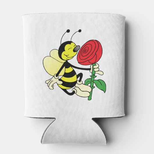 赤いrosEと黒と黄色のスズメバチ 缶クーラー (裏面)