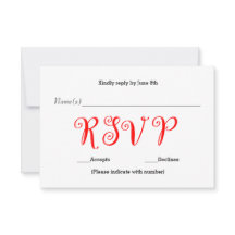 赤いRSVP -披露宴応答カード