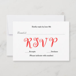 赤いRSVP -披露宴応答カード 出欠カード