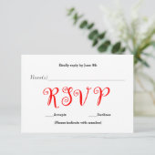 赤いRSVP -披露宴応答カード 出欠カード (スタンド正面)