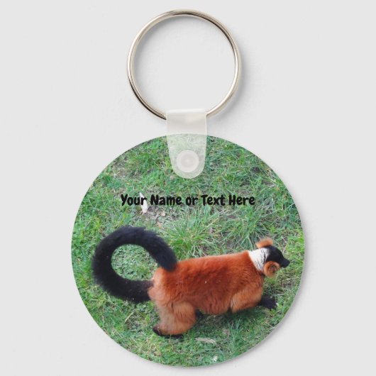 赤いRuffed Lemur #2 Keychain キーホルダー (正面)