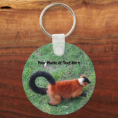 赤いRuffed Lemur #2 Keychain キーホルダー (正面)