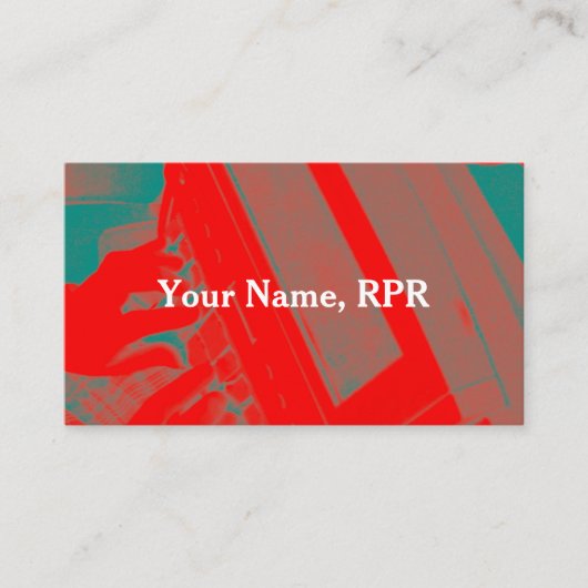 赤いSteno機械法廷記者の名刺 名刺 (正面)