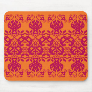 赤いSwirls&Paisley装飾的なパターンmousepad マウスパッド