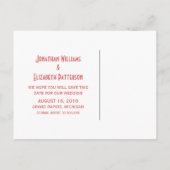 赤いv2飾ファンシーり付け日付ポストカードの保存 案内ポストカード (裏面)