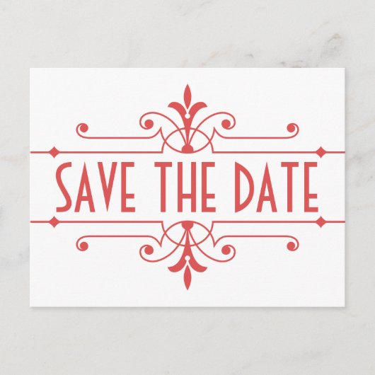 赤いv2飾ファンシーり付け日付ポストカードの保存 案内ポストカード (正面)