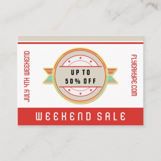 赤いV3を販売するフライヤの誇大宣伝のバッジの店の販売 名刺 (正面)