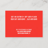 赤いV3を販売するフライヤの誇大宣伝のバッジの店の販売 名刺 (裏面)