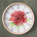 赤いwaratahの水彩画の花の柱時計 壁時計<br><div class="desc">赤いwaratahの天然オーストラリアの花の芸術のプリントの植物の柱時計は完全内部部屋を装飾するためにです。 サラTrett著元の水彩画のwaratahの芸術の絵画そしてデザイン。 www.mylittleeden.comのためのwww.sarahtrett.com</div>