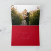 赤いwaratahの花の芸術の結婚式のサンキューカード カード (内部)