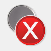 赤いX – いいえ/間違った記号 マグネット (正面/裏面)