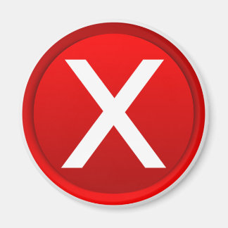 赤いX – いいえ/間違った記号 マグネット