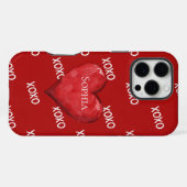 赤いXOXOハート iPhoneケース (裏面横)