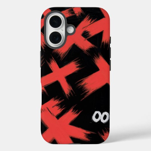 「赤いXs on Black with Hidden Eyes」 Case-Mate iPhoneケース (裏面)