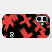 「赤いXs on Black with Hidden Eyes」 Case-Mate iPhoneケース (裏面 (横))
