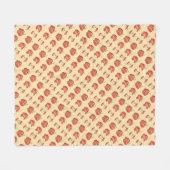 赤おいしいリンゴ学校先生教えの果実 フリースブランケット (正面(横))