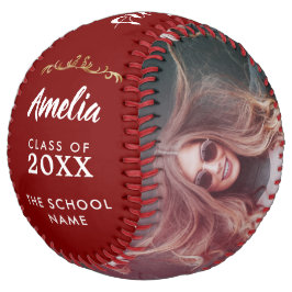 赤おめでとうございます卒業2写真 ソフトボール