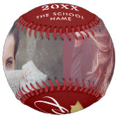 赤おめでとうございます卒業2写真 ソフトボール (正面)