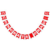 赤おめでとう卒業 バンティングフラッグ (全)