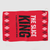 赤おもしろいいアーガイルスライス・キング… ゴルフタオル (横)