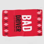 赤おもしろいいアーガイルドライバ… ゴルフタオル (横)