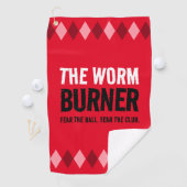 赤おもしろいいアーガイル虫の焼き器… ゴルフタオル (インサイチュ)