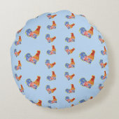 赤おもしろいいオンドリ ラウンドクッション (裏面)