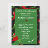 赤おもしろいい熱い年齢 – 誕生日 招待状 (正面)