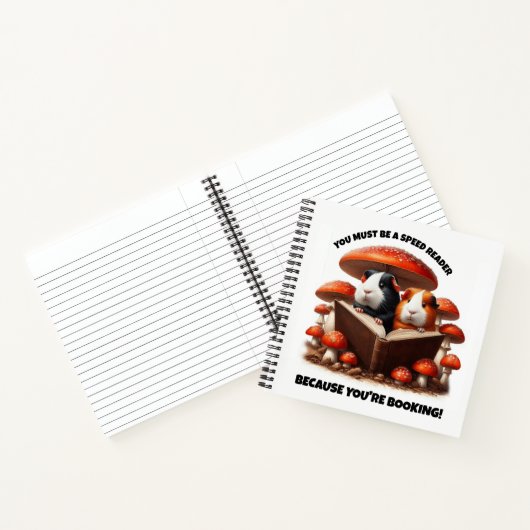 赤おもしろいい読キノコの下のモルモット ノートブック (内部)