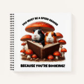 赤おもしろいい読キノコの下のモルモット ノートブック (正面)