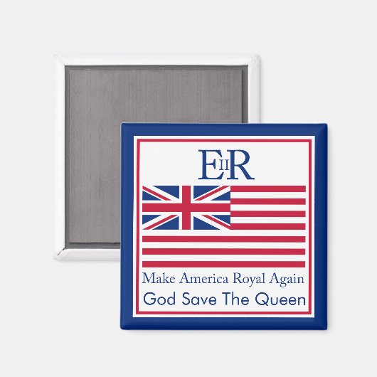 赤おもしろいい青がアメリカを再王室のびグラフィックマ マグネット (正面/裏面)