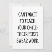 赤おもしろいちゃんシャワーおめでとうカード 招待状 (正面)