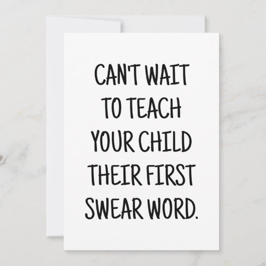 赤おもしろいちゃんシャワーおめでとうカード 招待状 (正面)