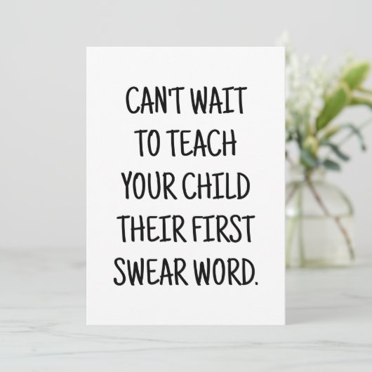 赤おもしろいちゃんシャワーおめでとうカード 招待状 (スタンド正面)