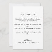 赤おもしろいちゃんシャワーおめでとうカード 招待状 (裏面)