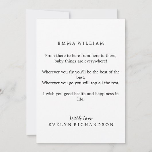 赤おもしろいちゃんシャワーおめでとうカード 招待状 (裏面)