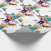 赤おもしろいちゃんシャワーギフトラップ忙し、ママ漫画 ラッピングペーパー (角)