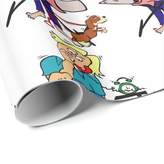 赤おもしろいちゃんシャワーギフトラップ忙し、ママ漫画 ラッピングペーパー (ロールコーナー)