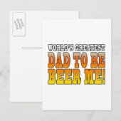 赤おもしろいちゃんシャワー世界最大のパパ インビテーションポストカード (正面/裏面)