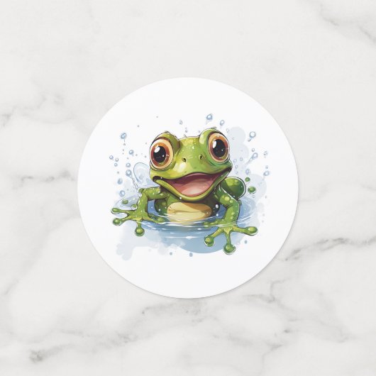 赤おもしろいちゃんシャワー用カエル コンフェッティ (スモール正面)